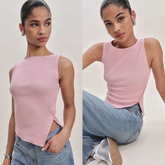 Reformation Tops - REFORMATION Hudson Knit Pink Tank XS